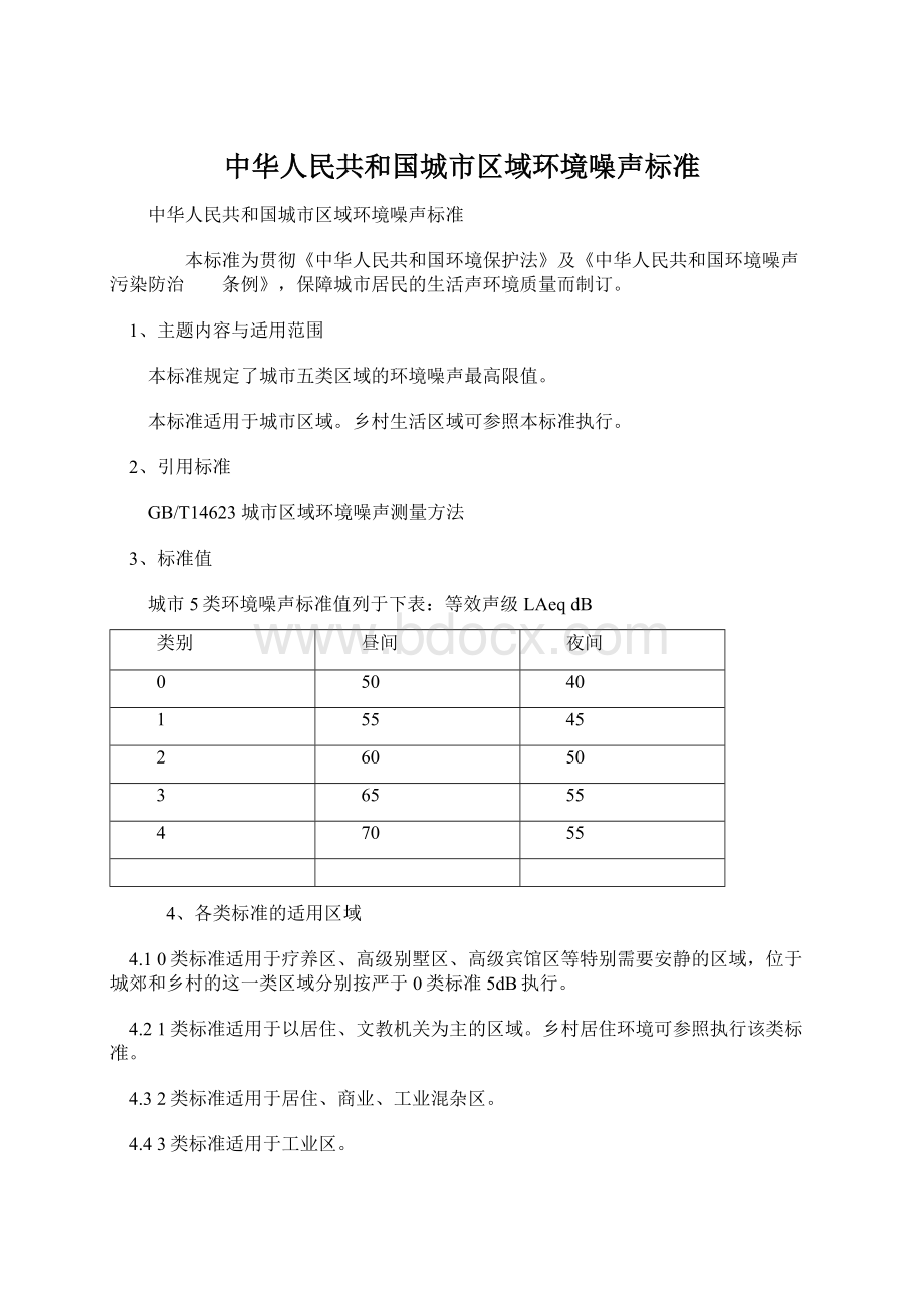 中华人民共和国城市区域环境噪声标准.docx_第1页