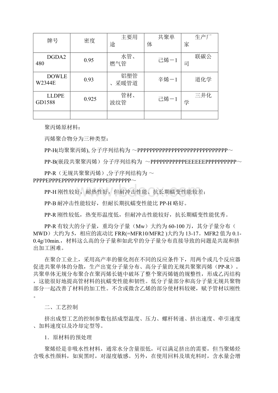 精品聚乙烯聚丙烯管材生产工艺控制及质量问题处理分析Word格式文档下载.docx_第3页