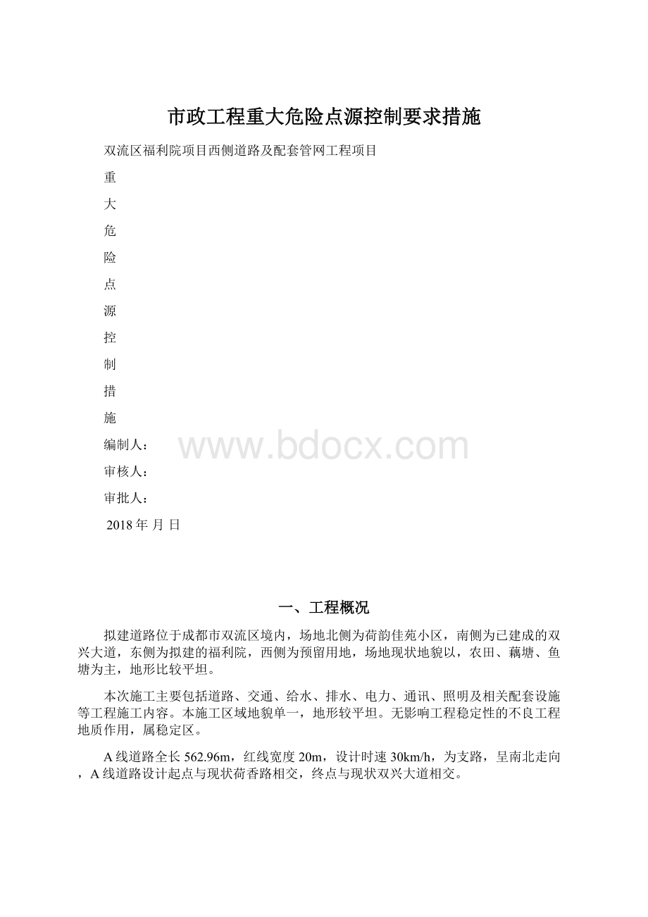 市政工程重大危险点源控制要求措施Word文档格式.docx_第1页