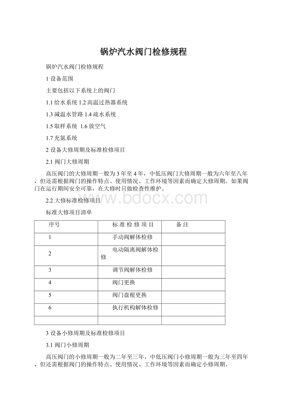 锅炉汽水阀门检修规程.docx_第1页