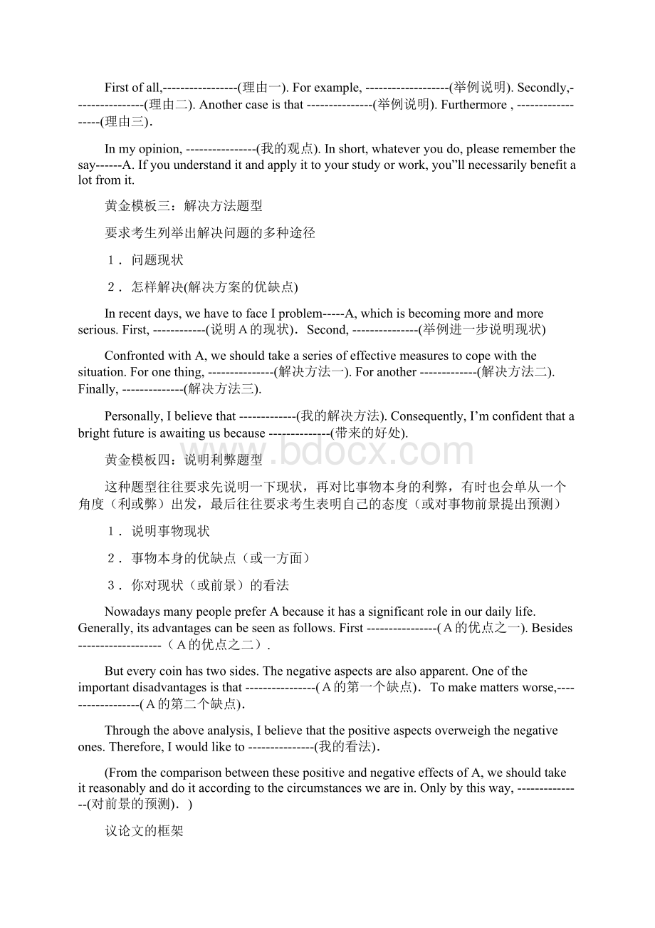 高考英语作文黄金模板及热点话题词汇Word文档下载推荐.docx_第2页