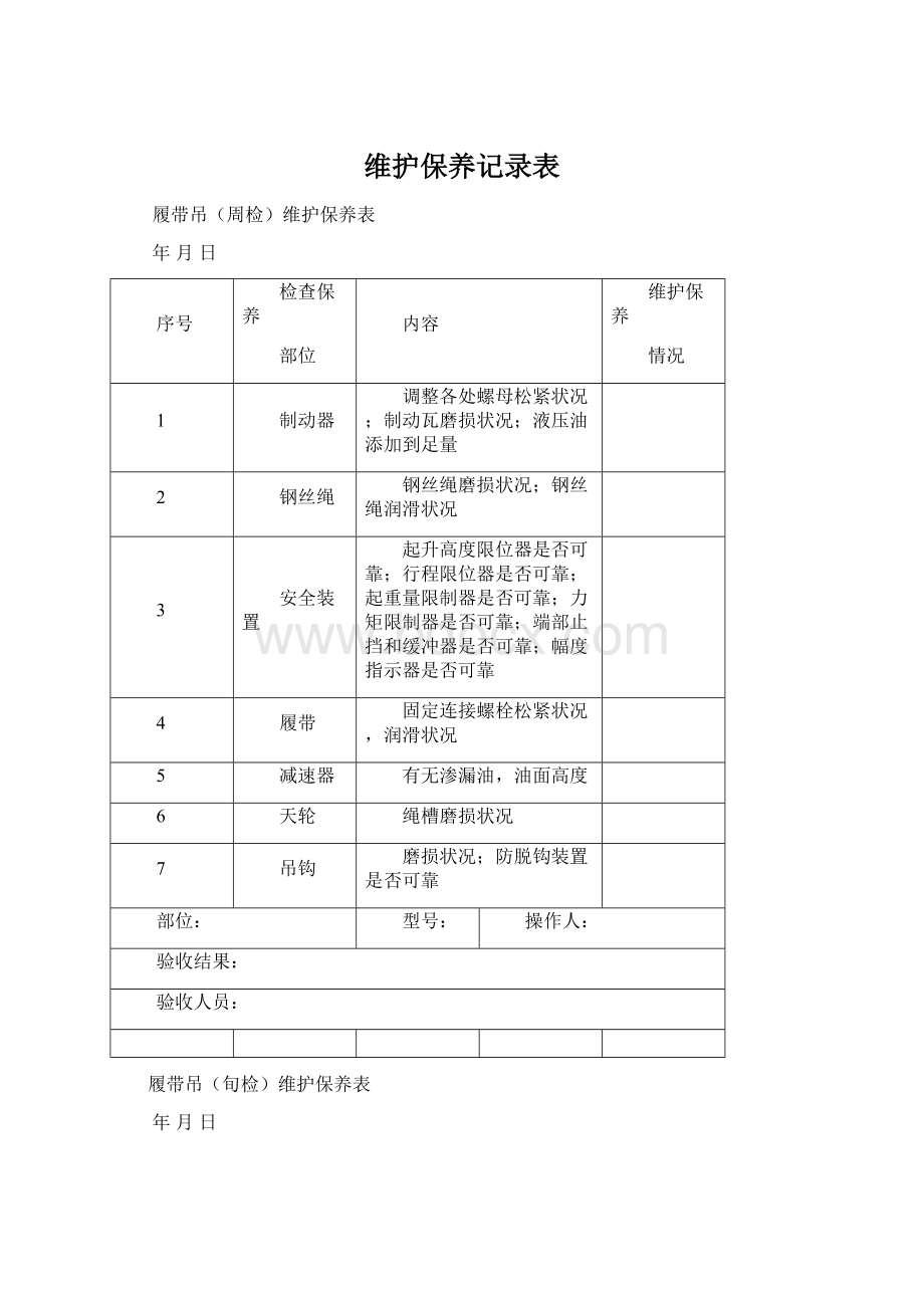 维护保养记录表.docx_第1页