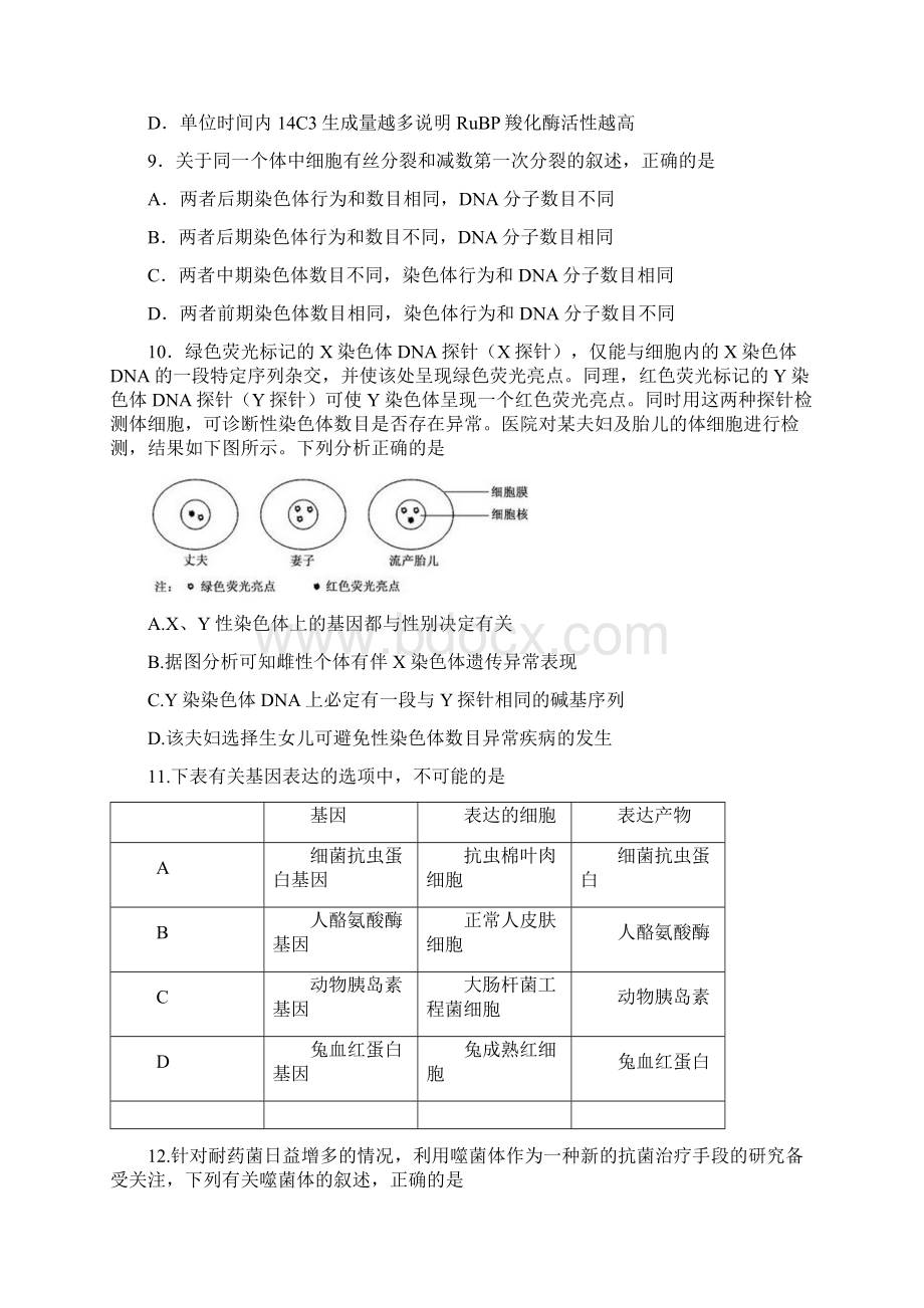 生物北京市顺义区届高三期末统一测试Word下载.docx_第3页