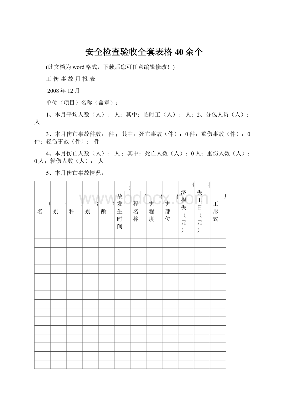 安全检查验收全套表格40余个.docx_第1页