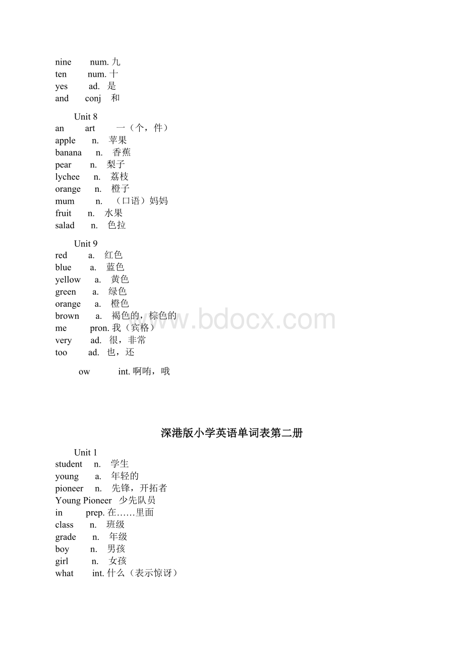 深港版小学英语单词汇总.docx_第3页