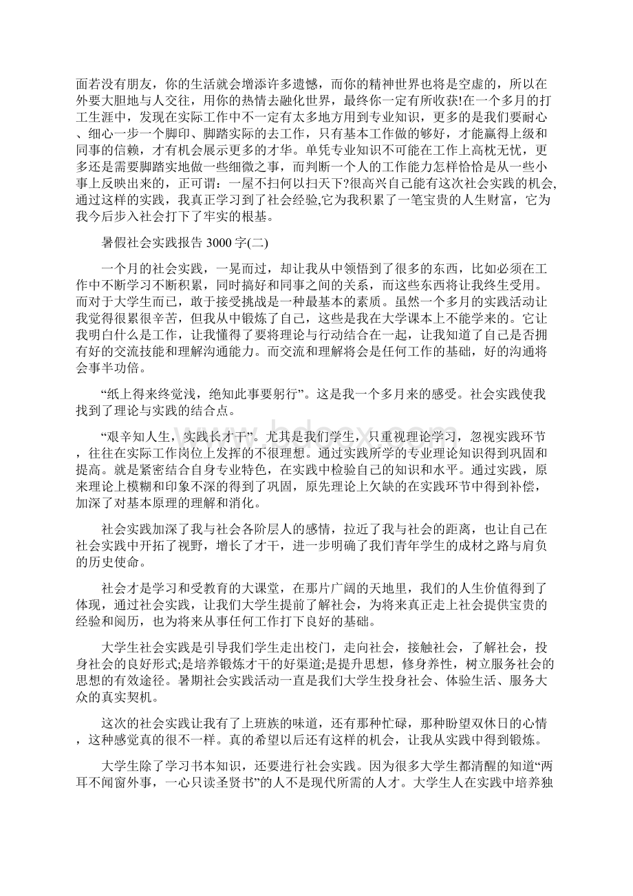 暑假社会实践报告3000字范文五篇.docx_第3页