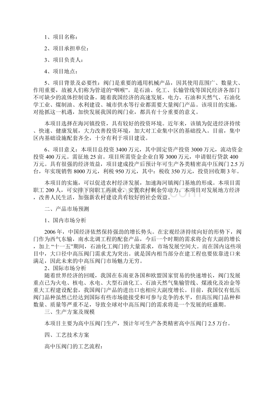 阀门制造项目可行性设计方案.docx_第2页