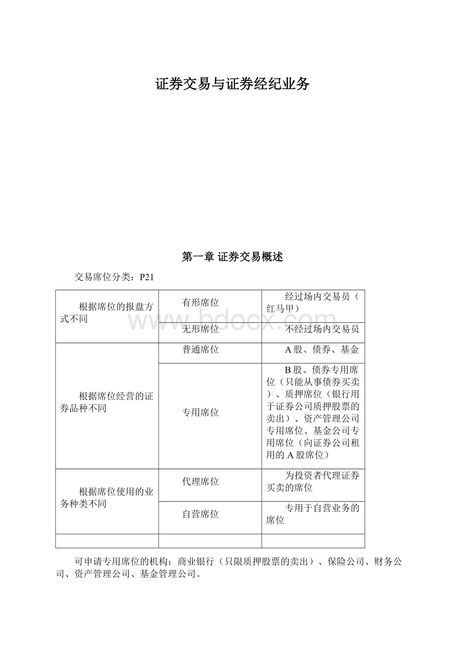 证券交易与证券经纪业务Word格式文档下载.docx