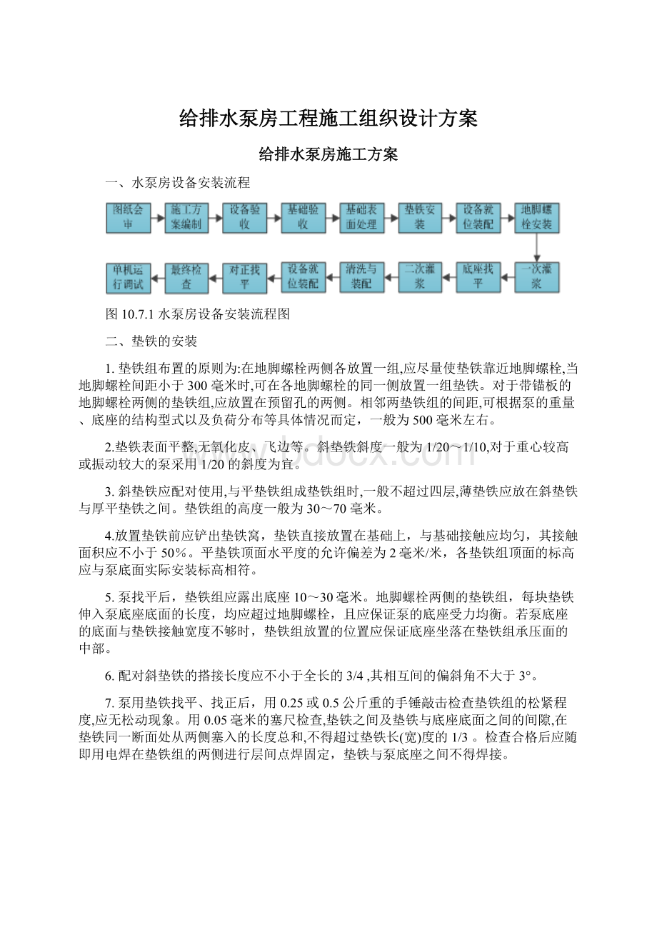 给排水泵房工程施工组织设计方案.docx