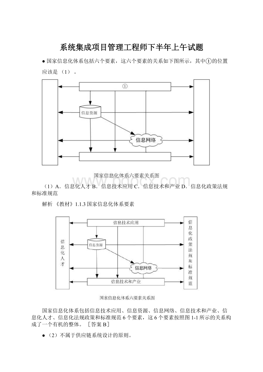 系统集成项目管理工程师下半年上午试题文档格式.docx