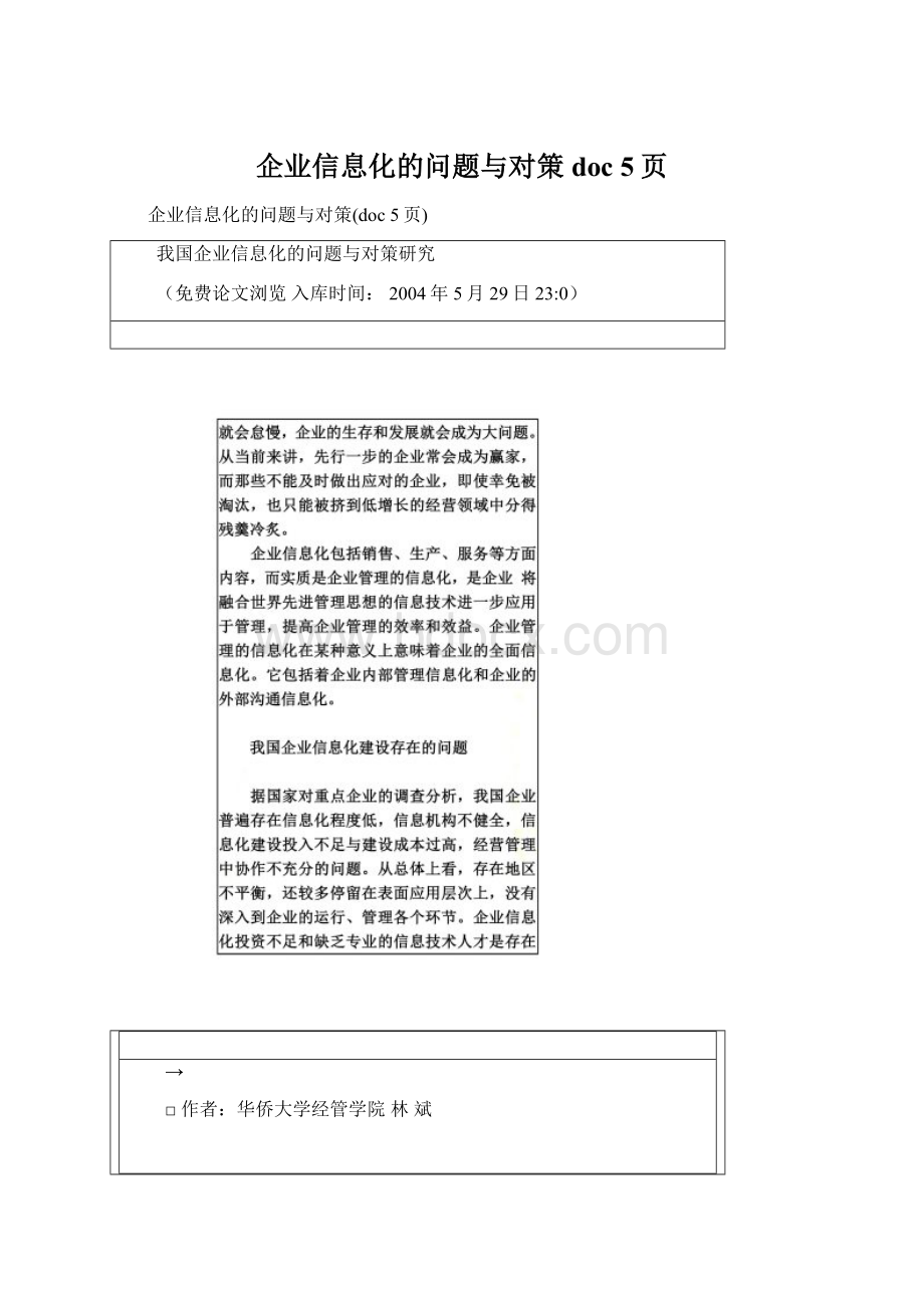 企业信息化的问题与对策doc 5页.docx_第1页