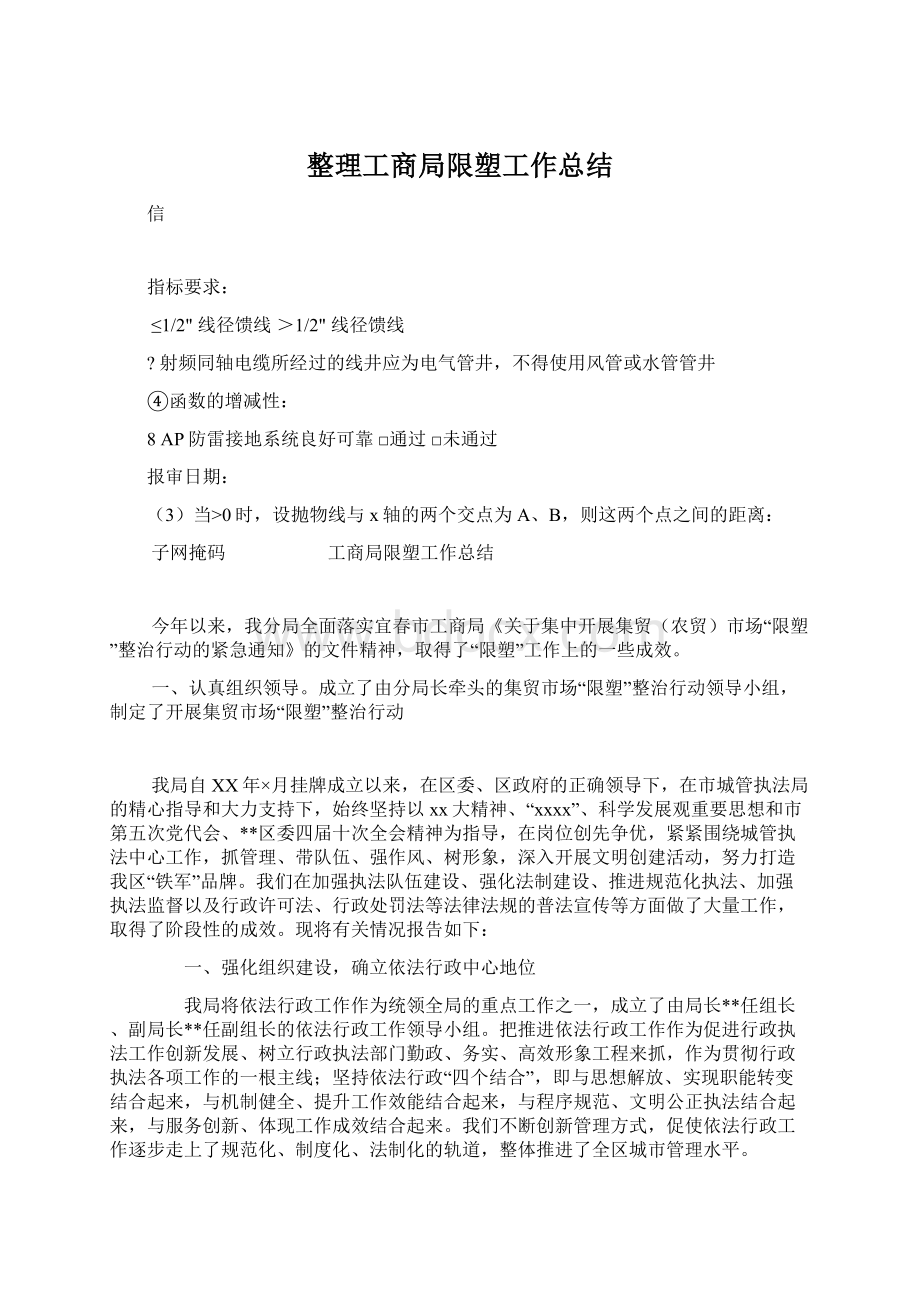 整理工商局限塑工作总结Word格式文档下载.docx_第1页