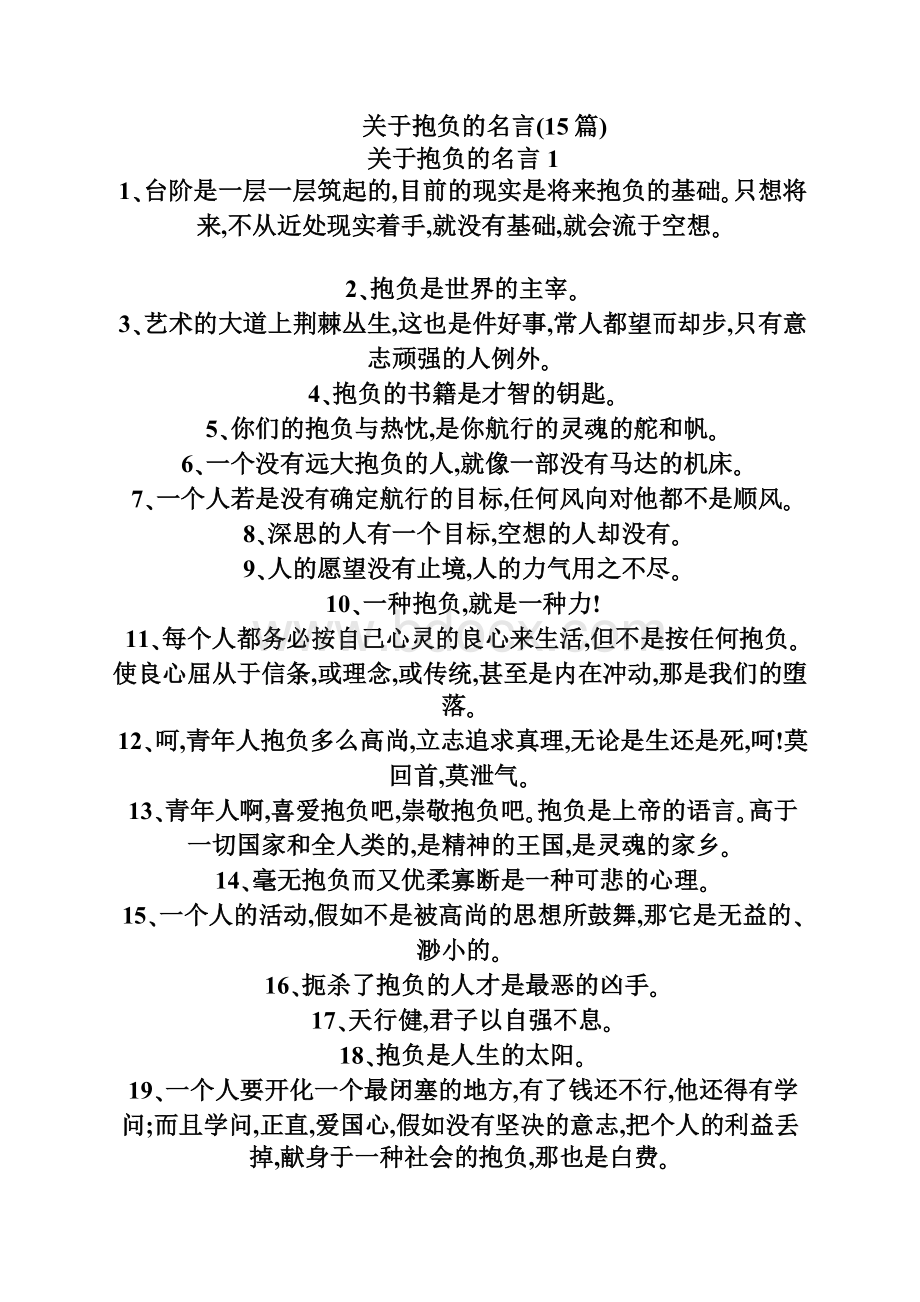 关于抱负的名言15篇Word文档格式.docx_第2页