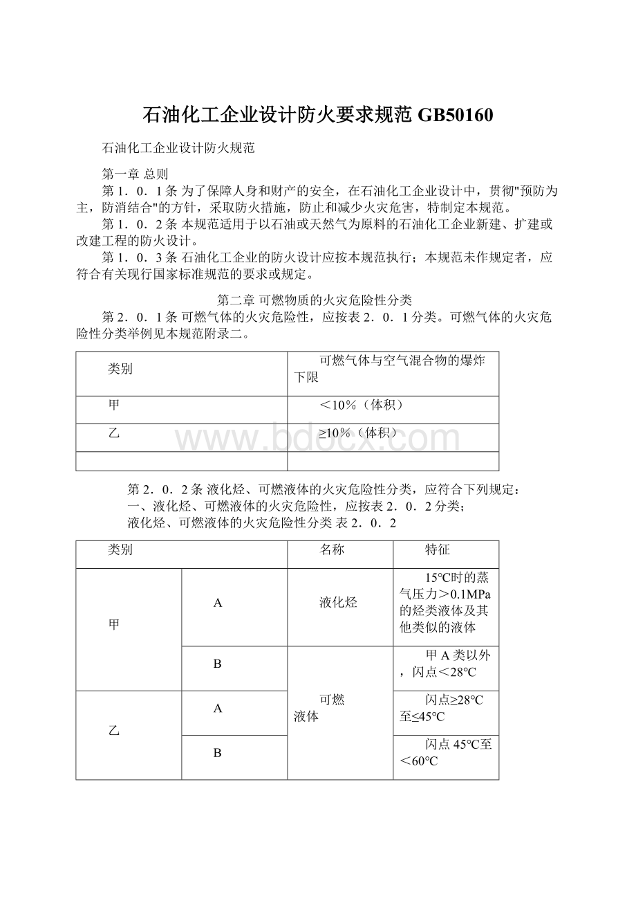 石油化工企业设计防火要求规范GB50160.docx_第1页