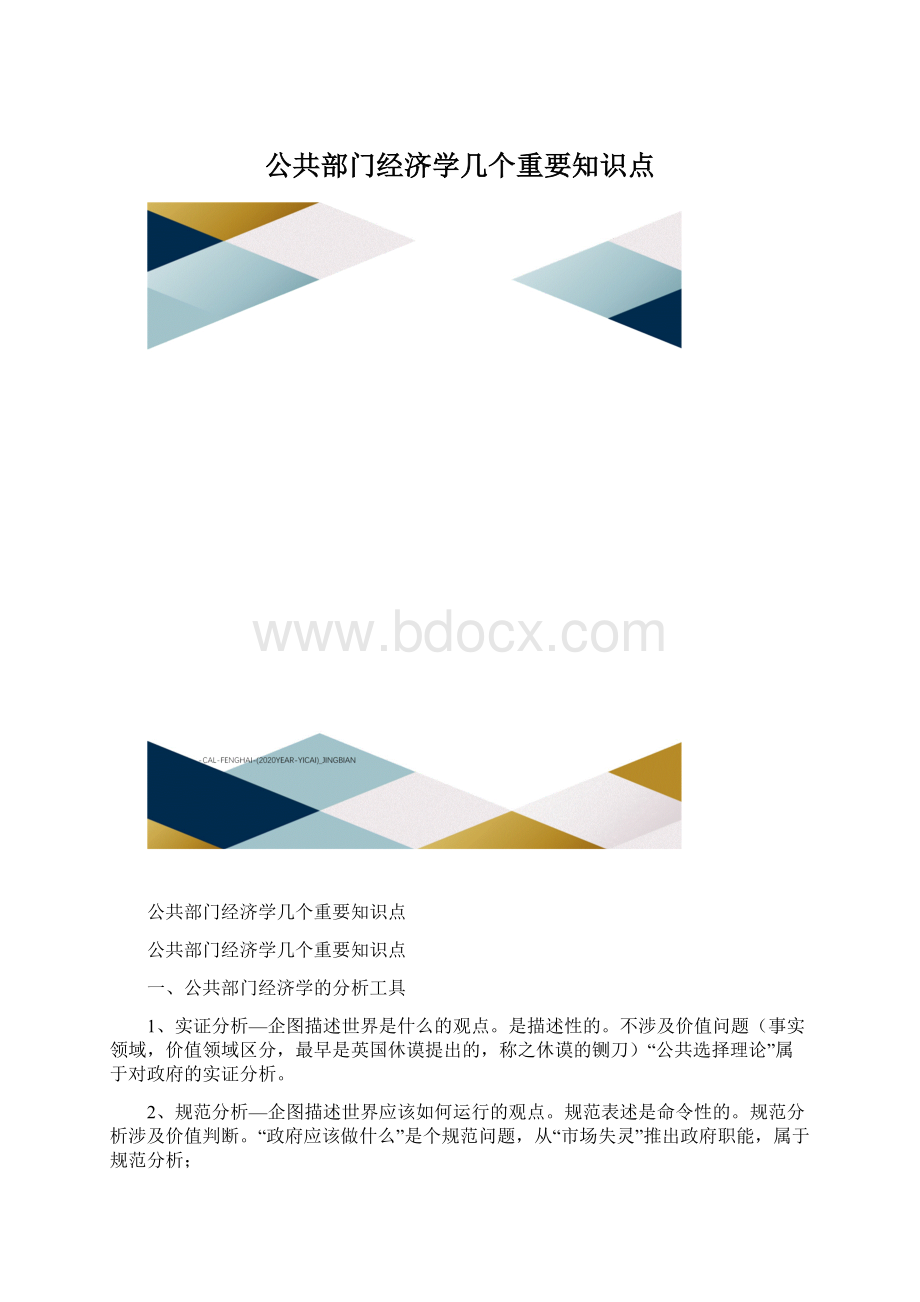 公共部门经济学几个重要知识点文档格式.docx