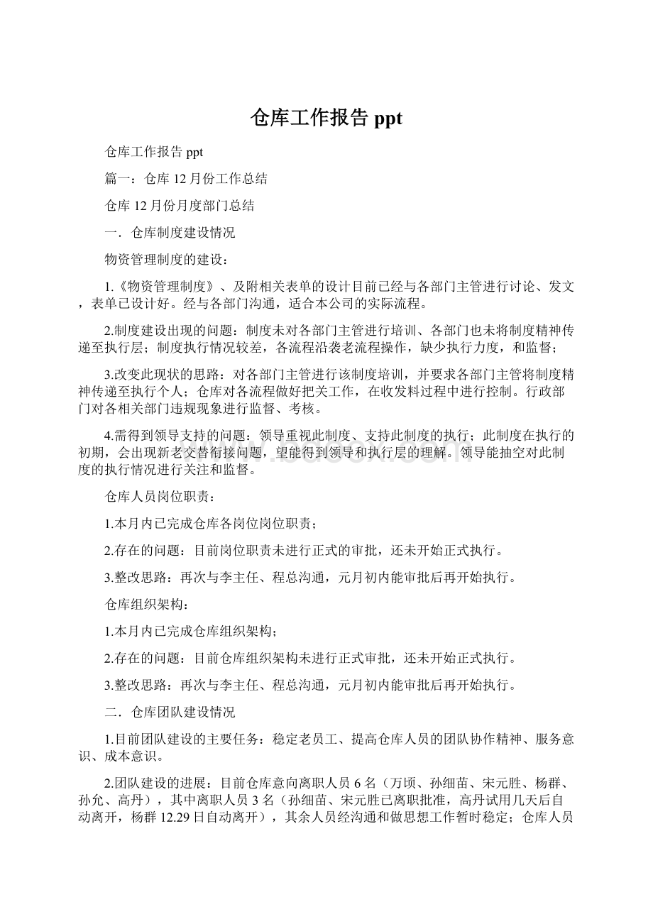 仓库工作报告pptWord格式文档下载.docx