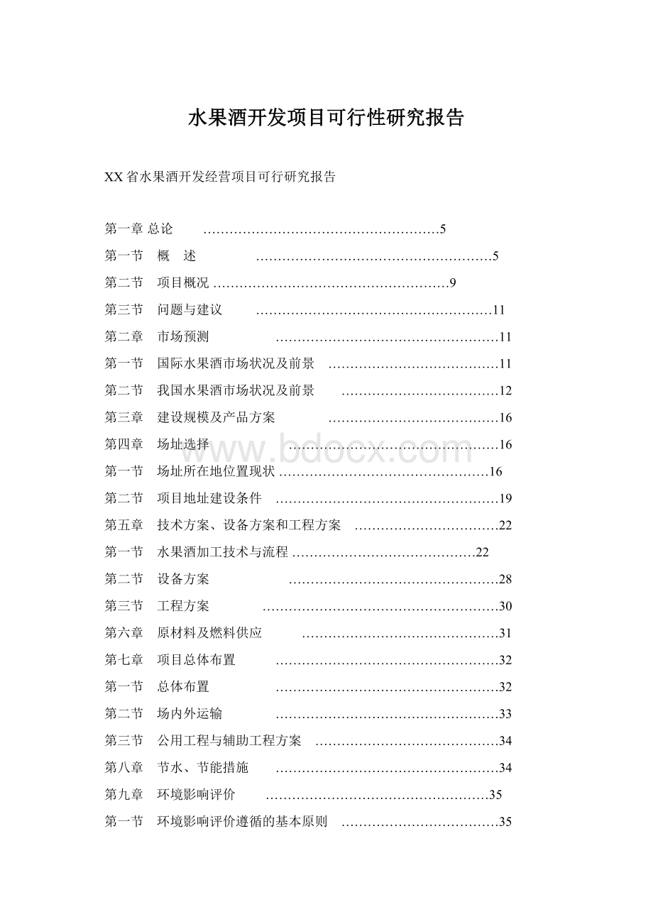 水果酒开发项目可行性研究报告.docx_第1页