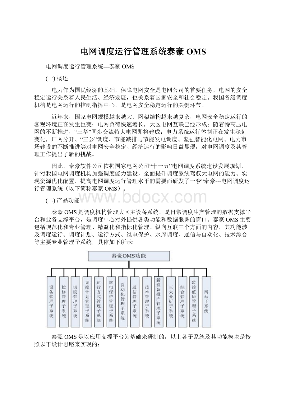 电网调度运行管理系统泰豪OMS.docx