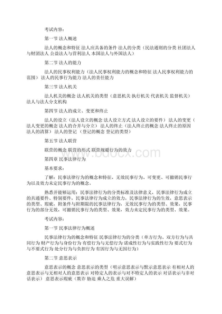 司法考试大纲民法Word文档下载推荐.docx_第3页