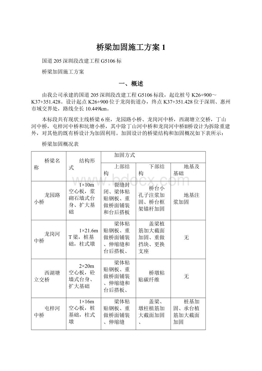 桥梁加固施工方案1Word格式.docx_第1页