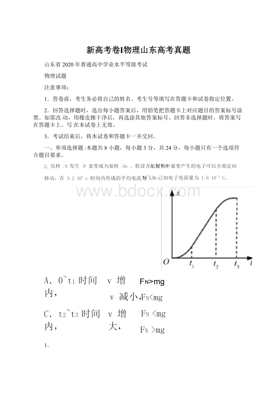 新高考卷Ⅰ物理山东高考真题.docx_第1页