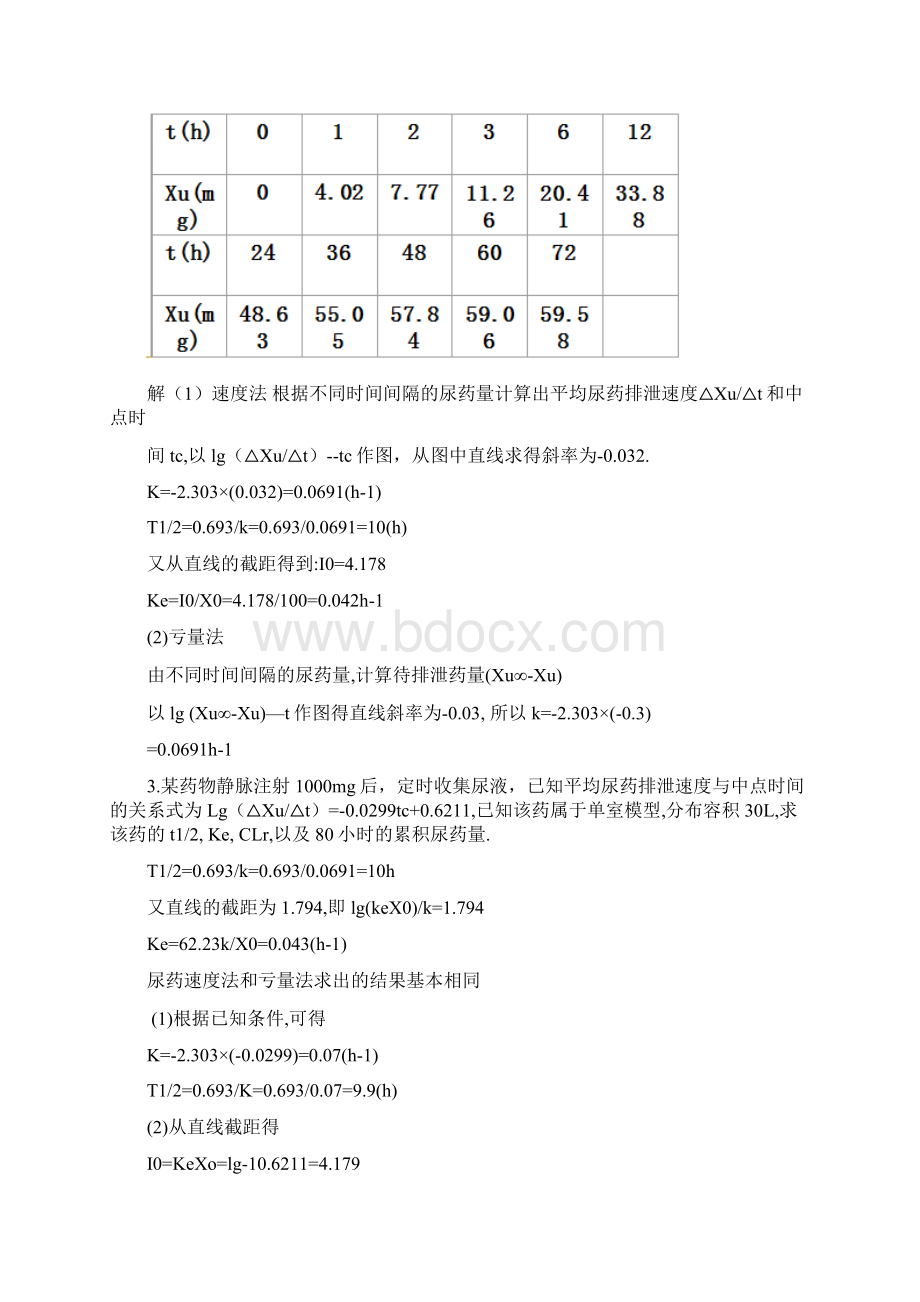 药物动力学习题集Word文档下载推荐.docx_第2页