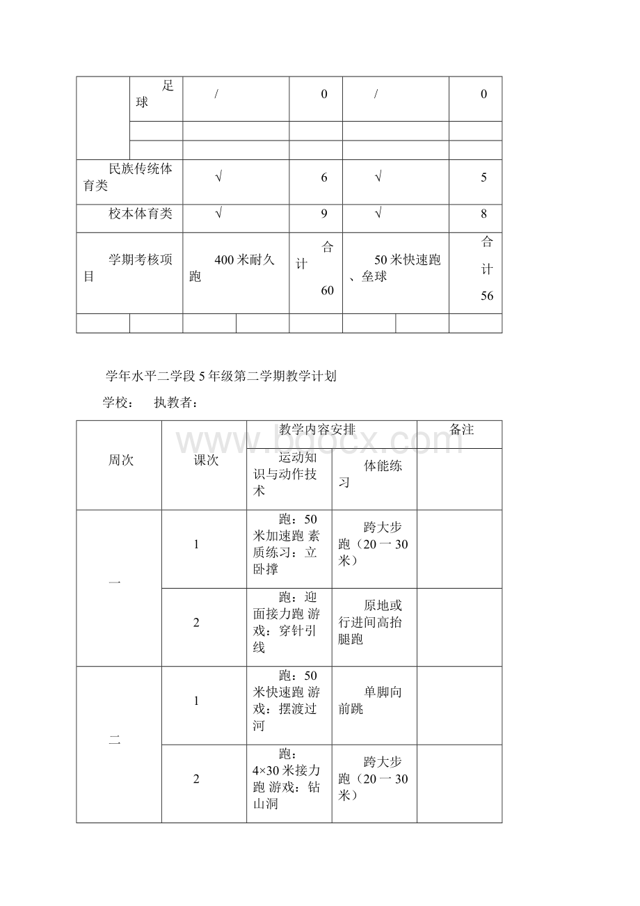 最新小学体育五年级下册计划与教案完整版.docx_第3页