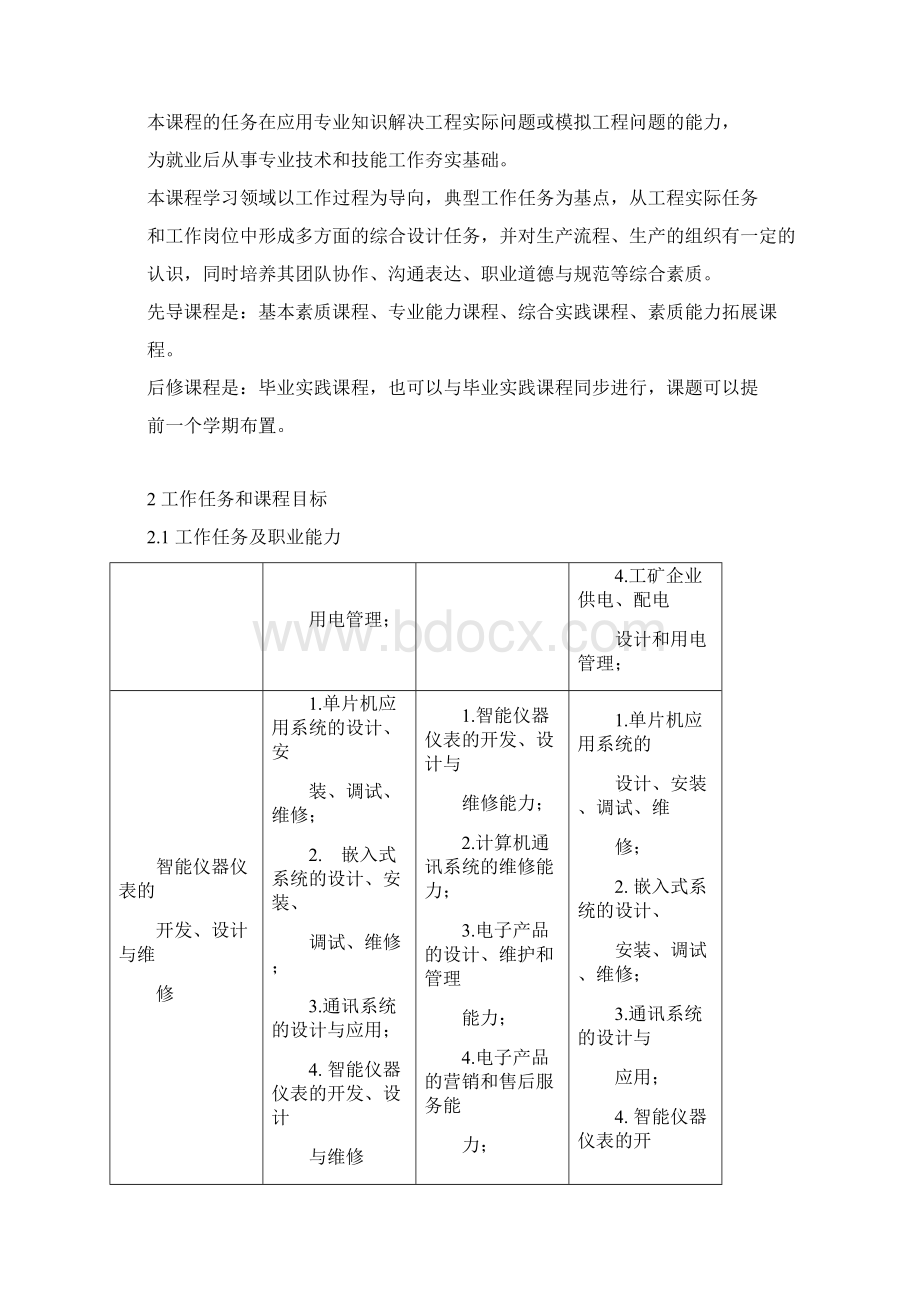 电类毕业设计课程标准Word格式文档下载.docx_第2页