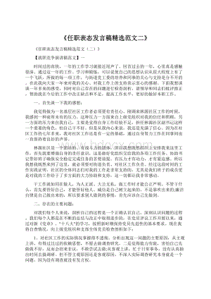 《任职表态发言稿精选范文二》.docx