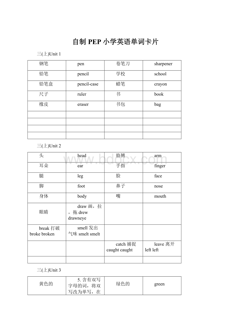 自制PEP小学英语单词卡片.docx_第1页