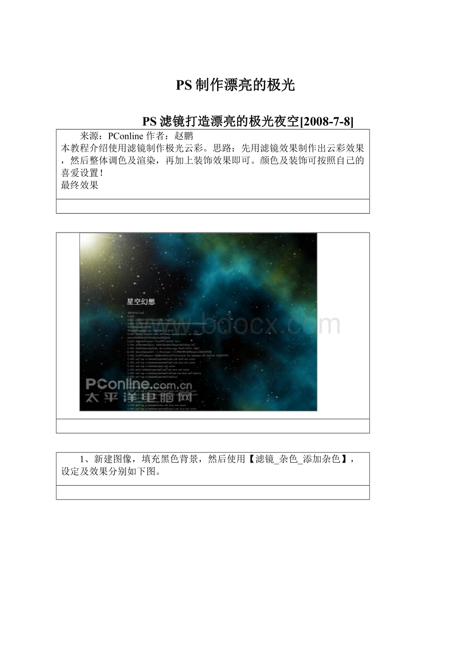 PS制作漂亮的极光.docx_第1页