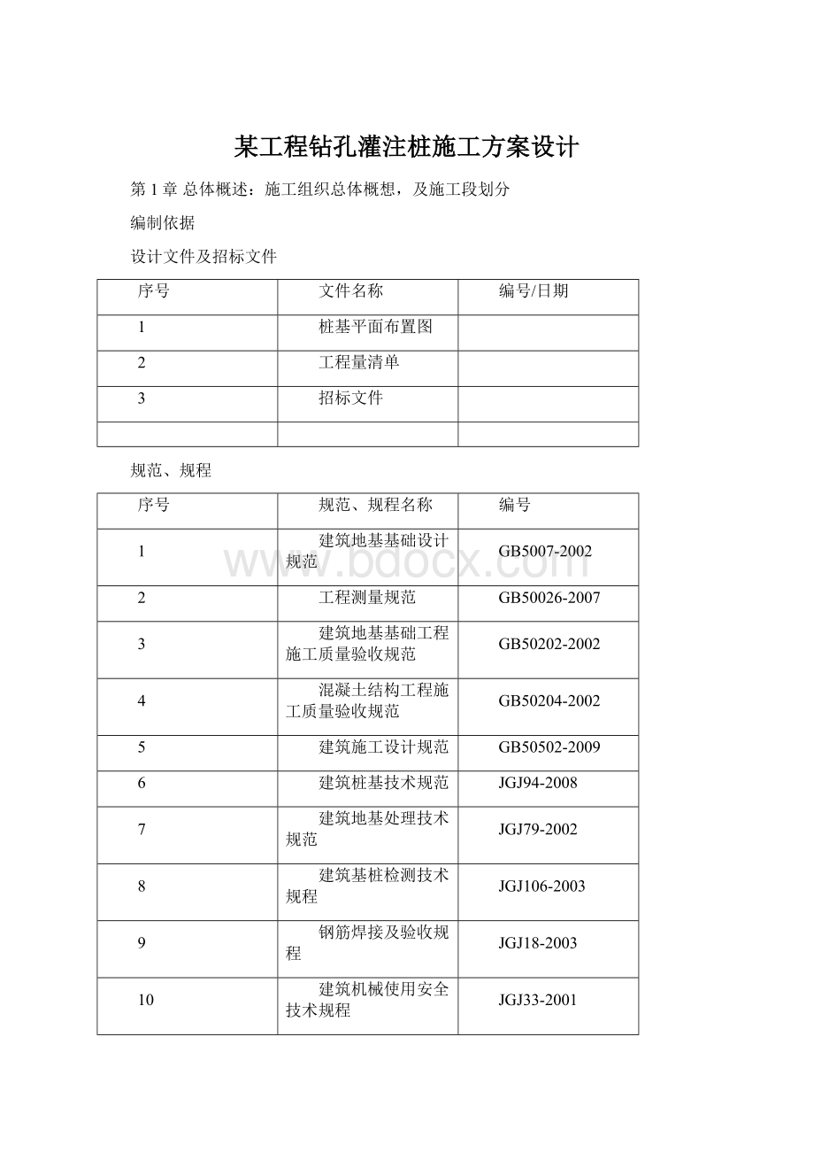 某工程钻孔灌注桩施工方案设计.docx