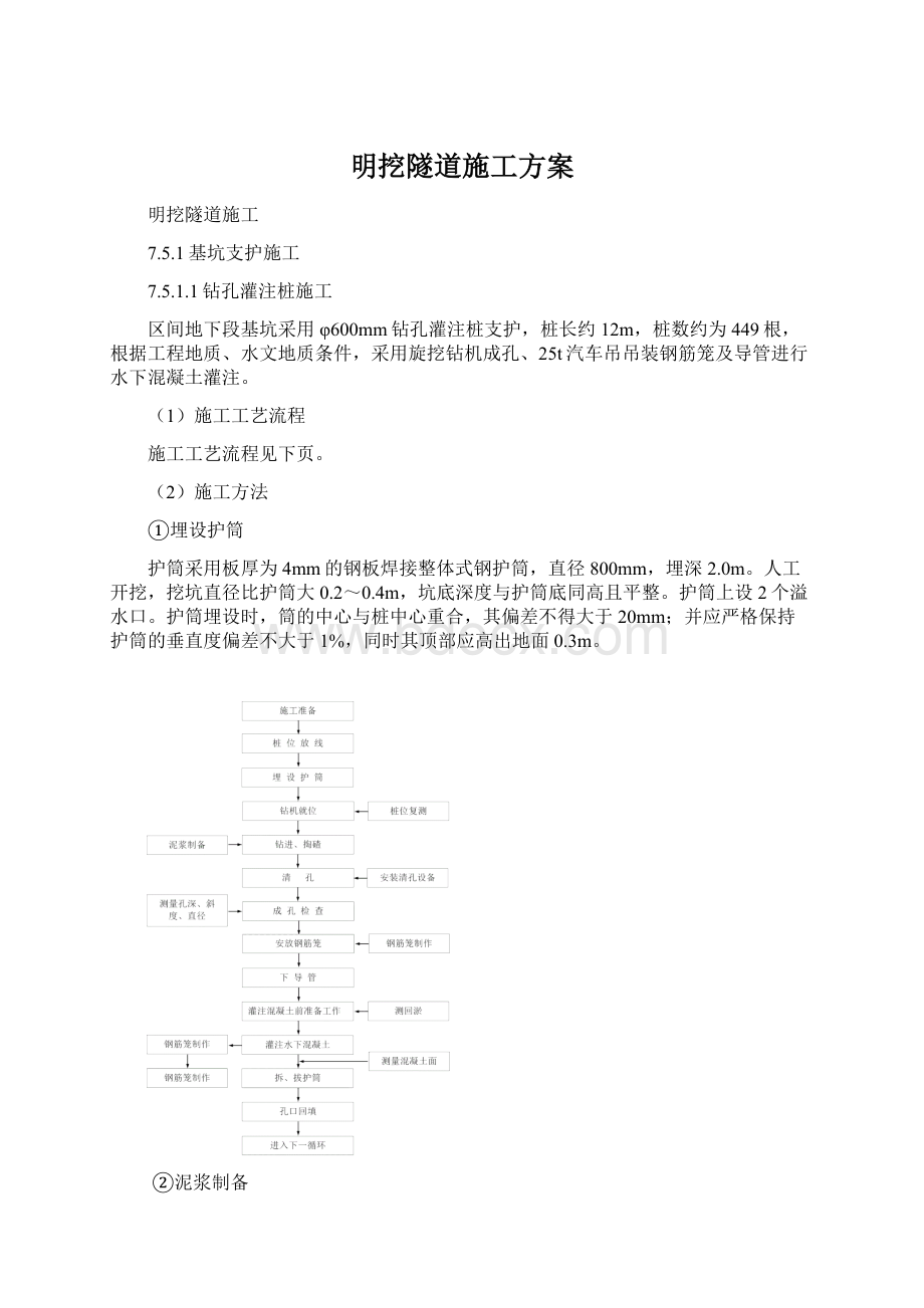 明挖隧道施工方案Word文档下载推荐.docx