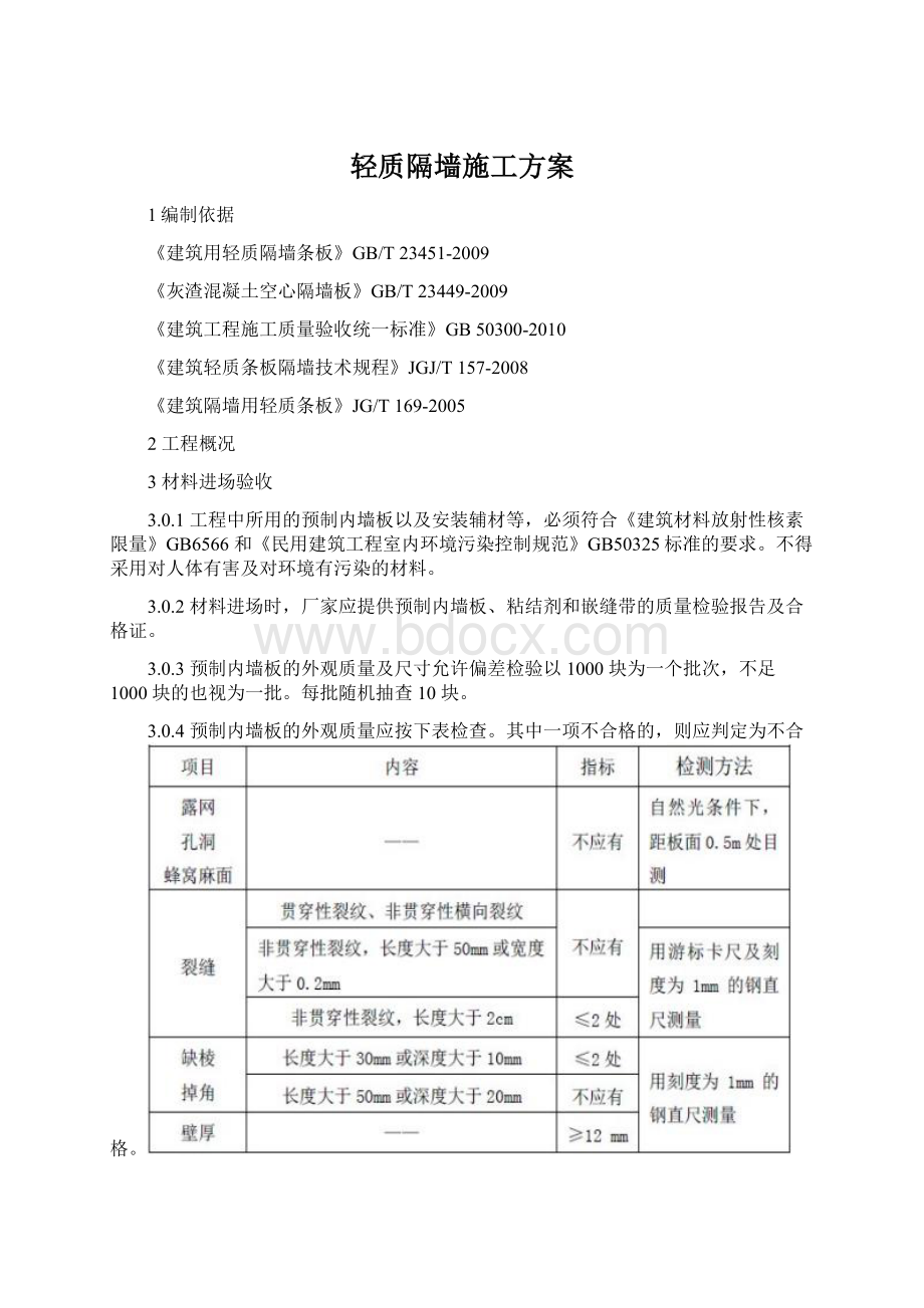 轻质隔墙施工方案.docx