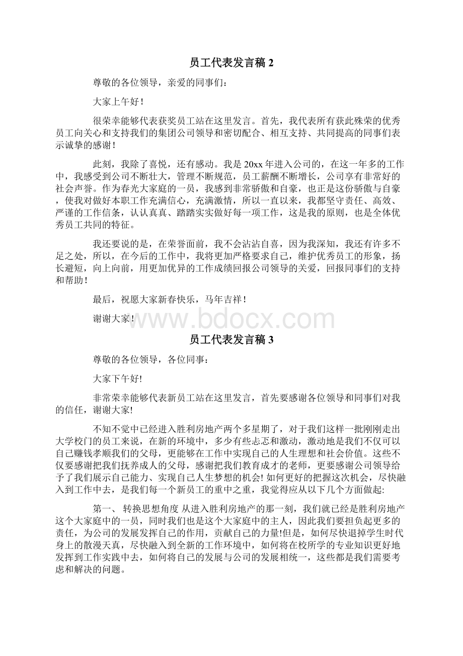 员工代表发言稿Word格式文档下载.docx_第2页