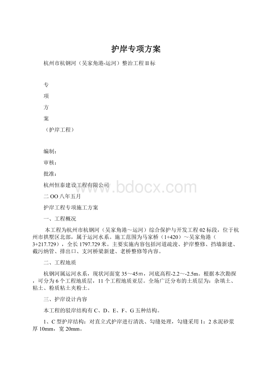 护岸专项方案.docx