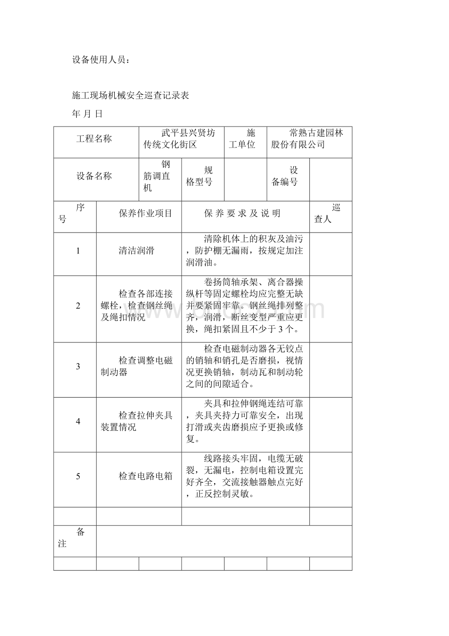 施工现场机械设备巡查记录表.docx_第2页