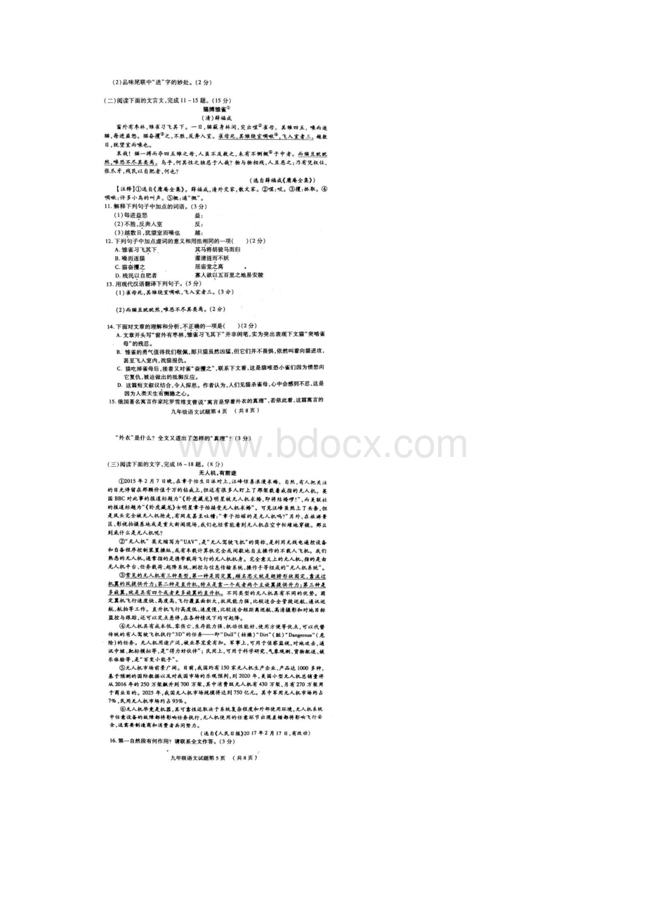 届山东省临沂市兰山区中考语文模拟试题已审阅.docx_第3页