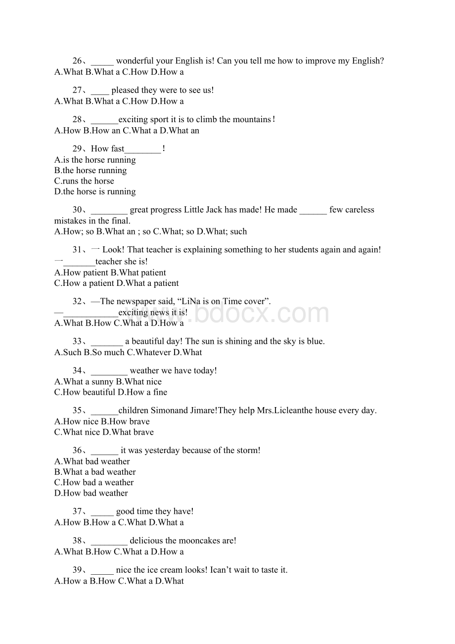 中考英语专题专练《感叹句》附考点分析全国通用.docx_第3页