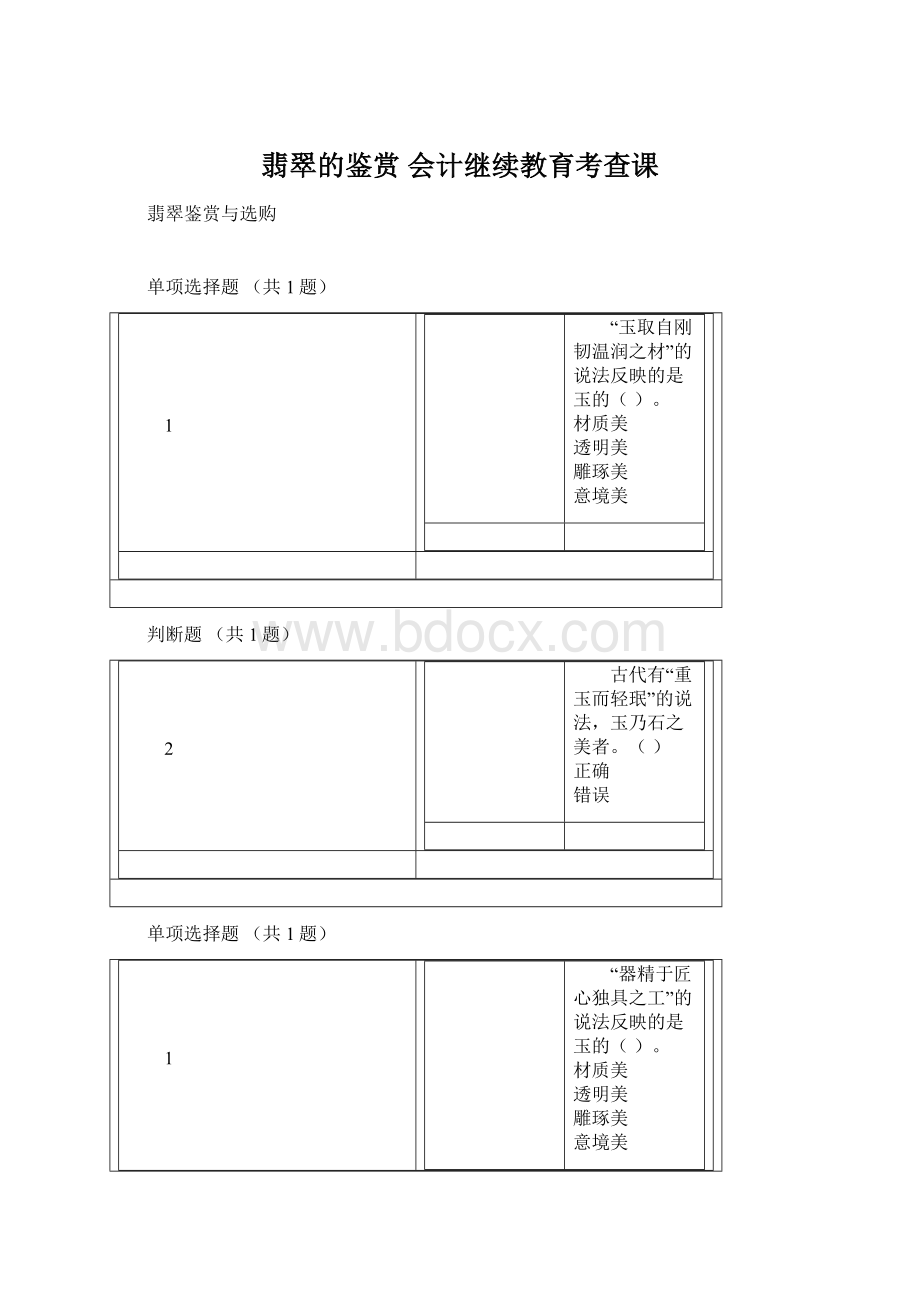 翡翠的鉴赏 会计继续教育考查课.docx_第1页