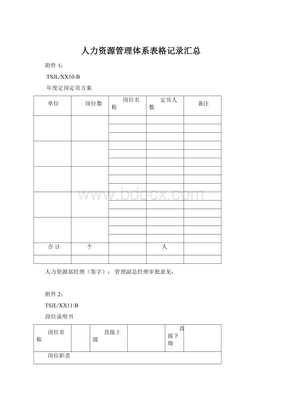 人力资源管理体系表格记录汇总.docx