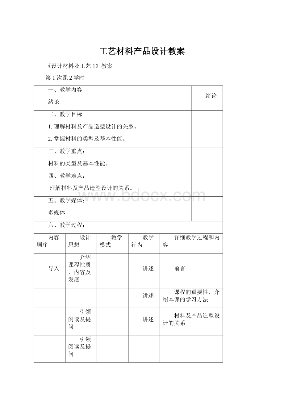 工艺材料产品设计教案.docx