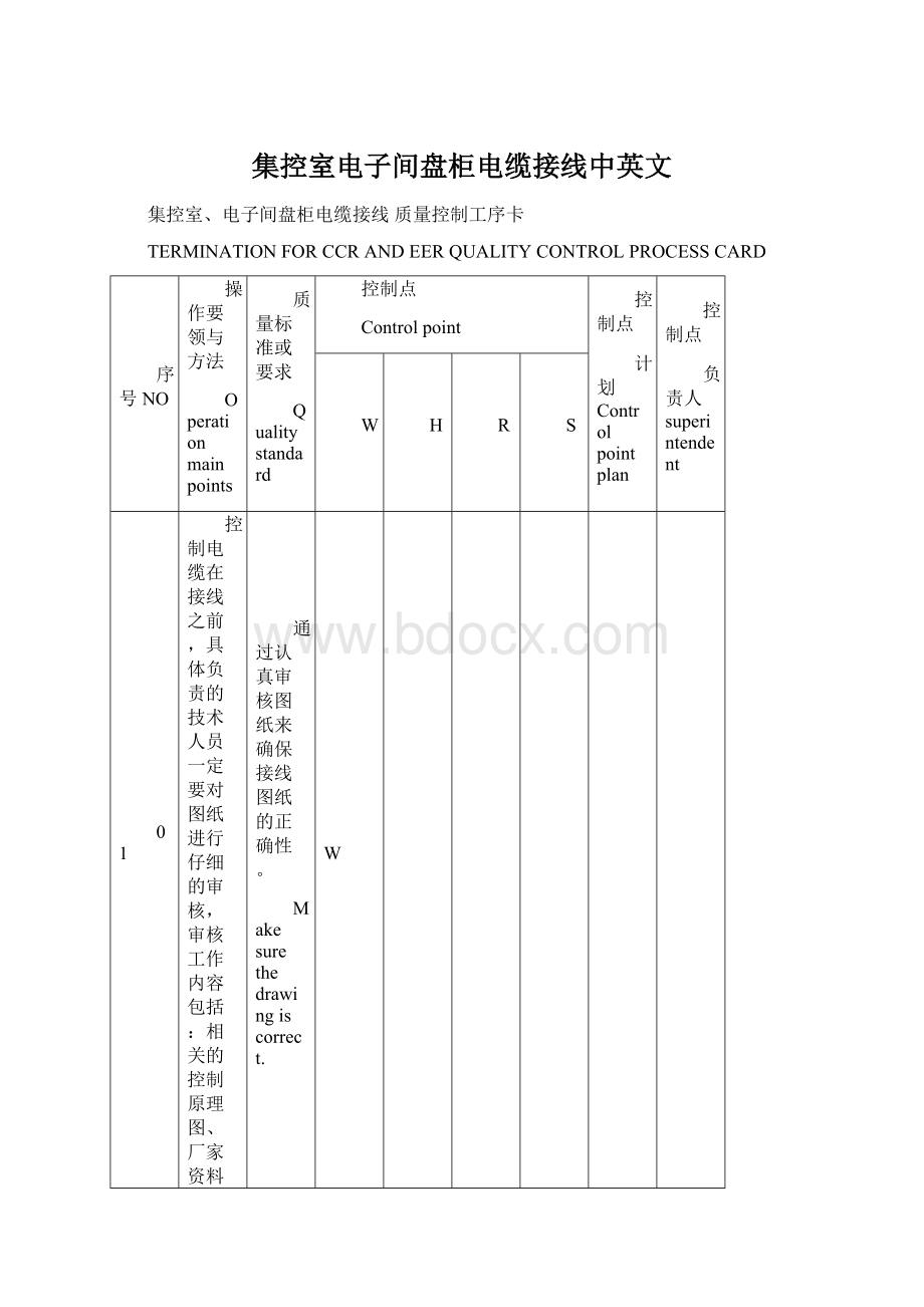 集控室电子间盘柜电缆接线中英文.docx