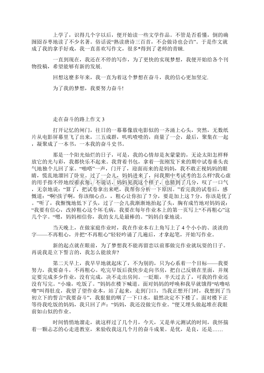 走在奋斗的路上初三作文900字.docx_第3页