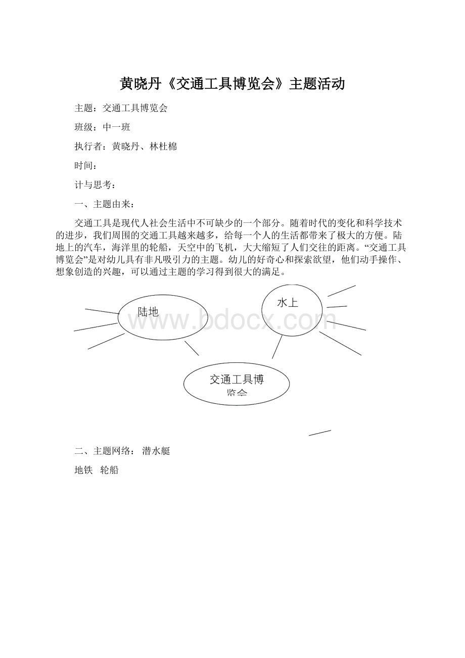 黄晓丹《交通工具博览会》主题活动.docx_第1页