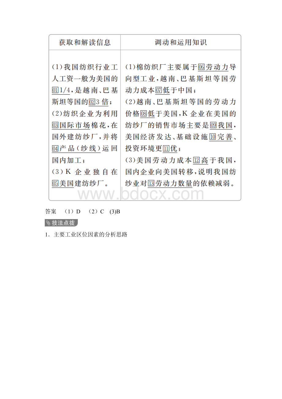 版高考地理二轮复习专题培优教程第一编专题九工业生产与产业转移练习.docx_第3页