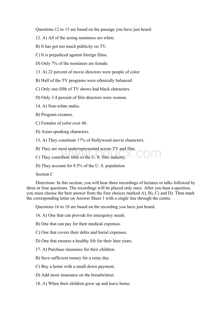 大学英语六级第二套听力真题及答案.docx_第3页