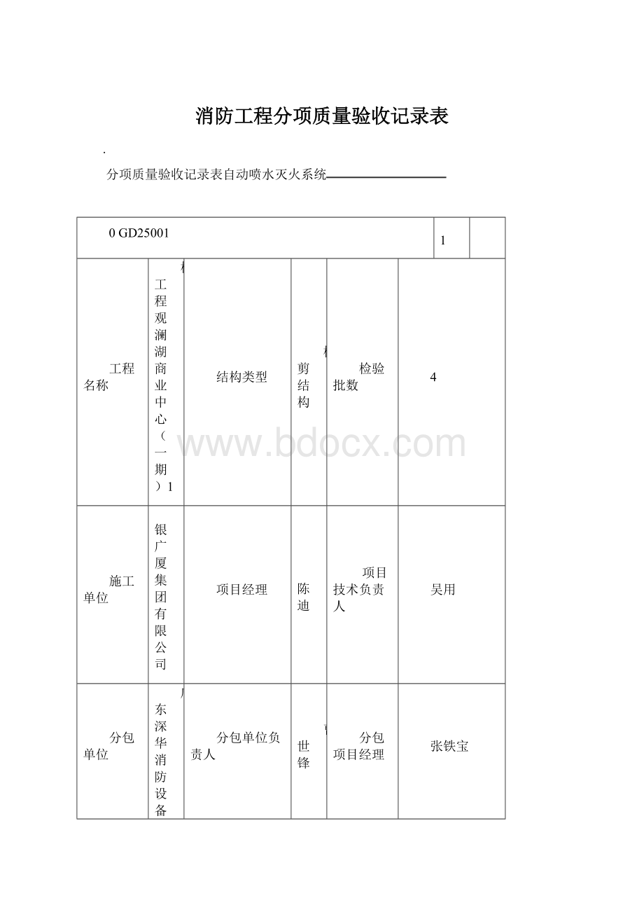 消防工程分项质量验收记录表.docx_第1页