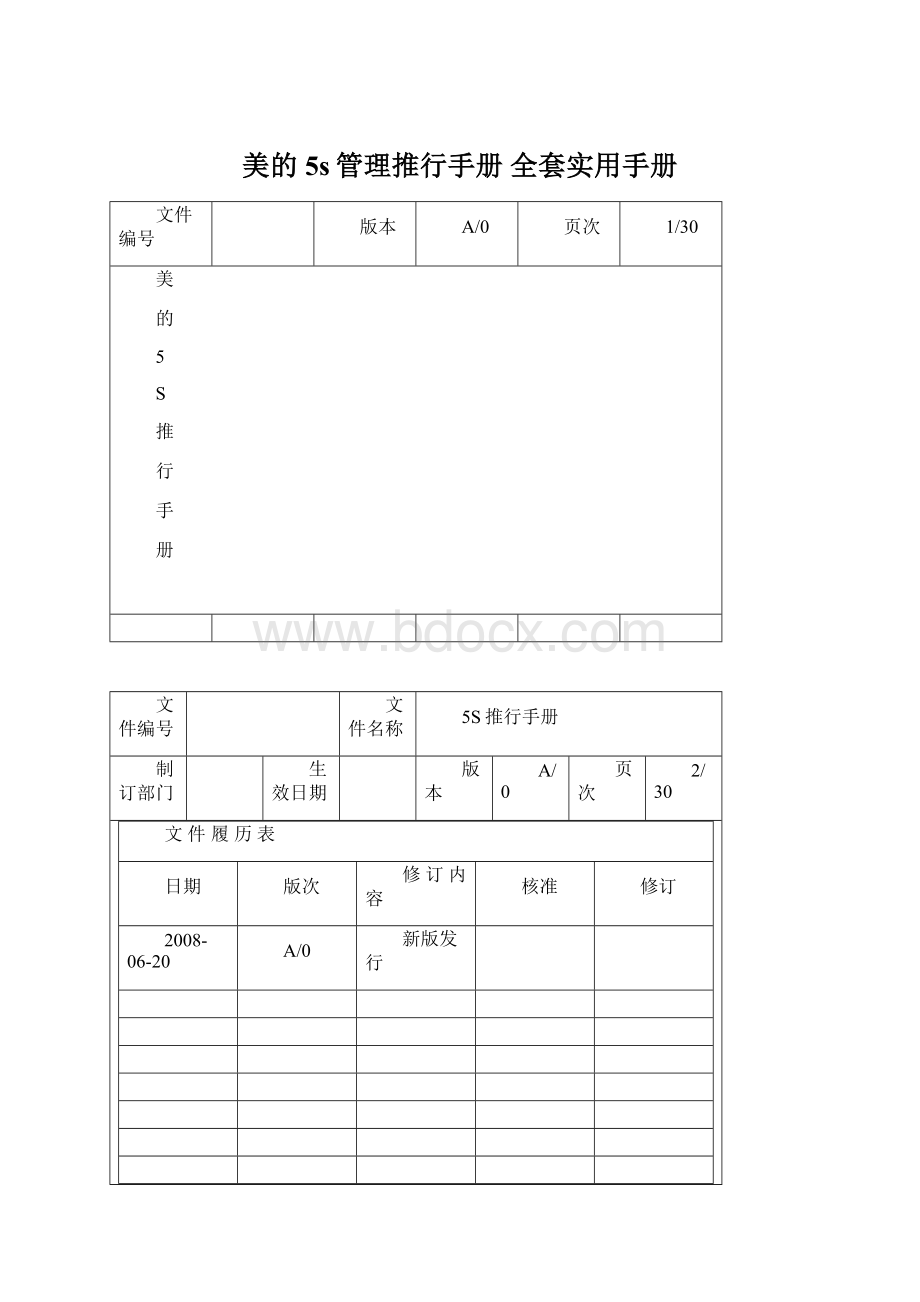 美的5s管理推行手册 全套实用手册.docx_第1页