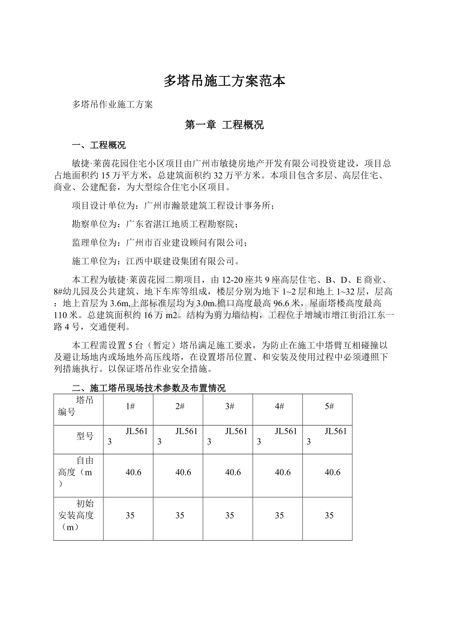 多塔吊施工方案范本.docx_第1页